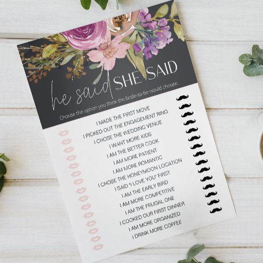 ブライダルシャワーゲーム彼は彼女がほこりっぽいと言った