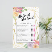 ブライダルシャワーゲーム彼は彼女がゲームフローラを言った (スタンド正面)