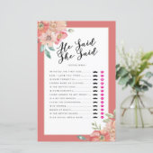 ブライダルシャワーゲーム彼は彼女がゲームフローラを言った (スタンド正面)