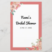 ブライダルシャワーゲーム彼は彼女がゲームフローラを言った (裏面)