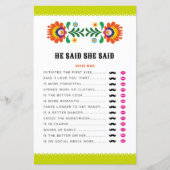 ブライダルシャワーゲーム彼は彼女はゲームフィエスタと言った (正面)