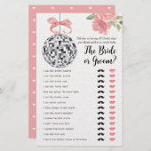 ブライダルシャワーゲーム彼は彼女はディスコボールを言った (正面/裏面)