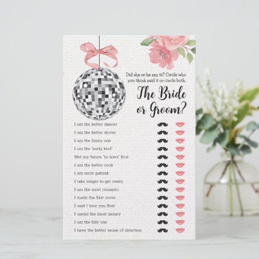 ブライダルシャワーゲーム彼は彼女はディスコボールを言った (スタンド正面)