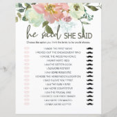 ブライダルシャワーゲーム彼は彼女は卵の殻のバラを言った (正面)