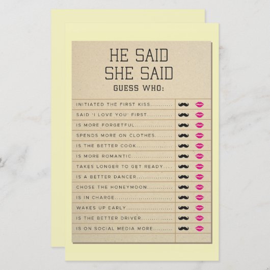 ブライダルシャワーゲーム彼は彼女は図書館カードを言った (正面/裏面)