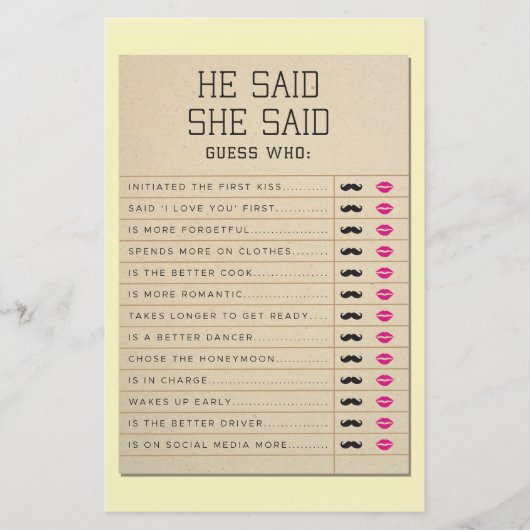 ブライダルシャワーゲーム彼は彼女は図書館カードを言った (正面)