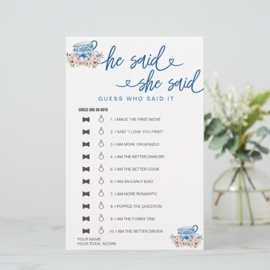 ブライダルシャワーゲーム彼は彼女は推測を言った (スタンド正面)