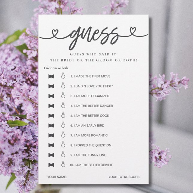 ブライダルシャワーゲーム彼は彼女は推測を言った (クリエイターアップロード済み)