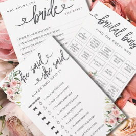 ブライダルシャワーゲーム彼は彼女は推測を言った