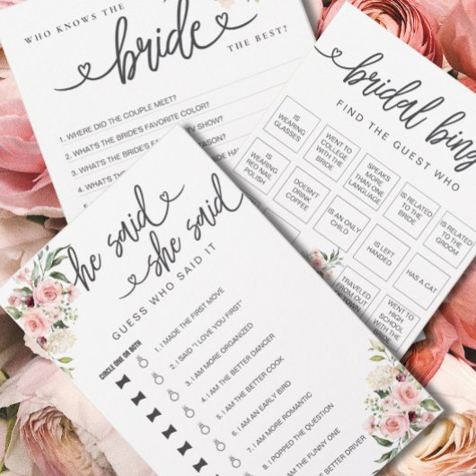 ブライダルシャワーゲーム彼は彼女は推測を言った