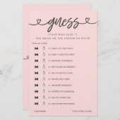 ブライダルシャワーゲーム彼は彼女は推測を言った (正面/裏面)