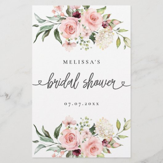 ブライダルシャワーゲーム彼は彼女は推測バラを言った (裏面)