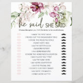 ブライダルシャワーゲーム彼は彼女は牡丹ピンクと言った (正面)