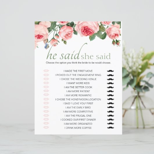 ブライダルシャワーゲーム彼は彼女は赤いピンクを言った (スタンド正面)