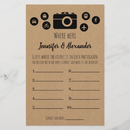 ブライダルシャワーゲーム彼らはカード チラシ (正面)