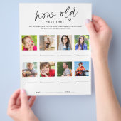 ブライダルシャワーゲーム彼らは写真と何歳だった チラシ (手)