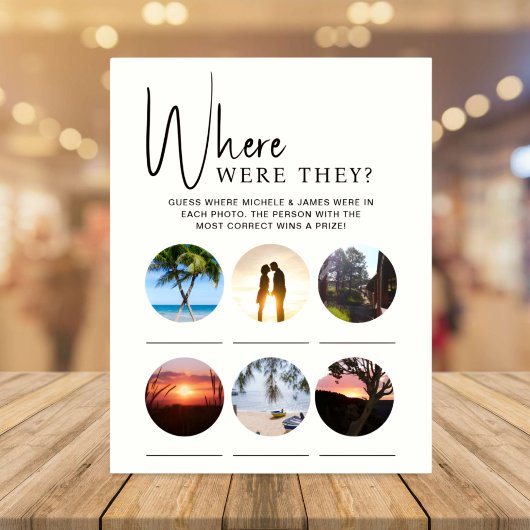 ブライダルシャワーゲーム彼らは写真カード 招待状