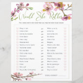 ブライダルシャワーゲーム彼女はむしろさくらんぼの花 (正面)