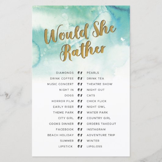 ブライダルシャワーゲーム彼女はむしろゲーム金ゴールド (正面)