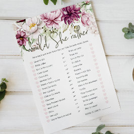 ブライダルシャワーゲーム彼女はむしろ牡丹ピンク