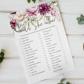 ブライダルシャワーゲーム彼女はむしろ牡丹ピンク