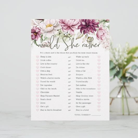 ブライダルシャワーゲーム彼女はむしろ牡丹ピンク (スタンド正面)