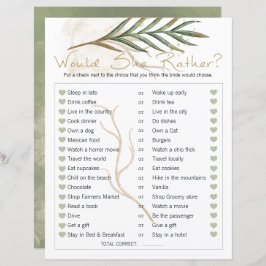 ブライダルシャワーゲーム彼女はむしろ金ゴールドセージ