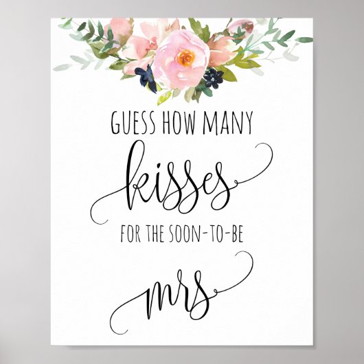 ブライダルシャワーゲーム推測いくつのキスポスター ポスター (正面)