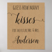 ブライダルシャワーゲーム推測いくつのキスポスター ポスター (正面)