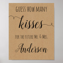 ブライダルシャワーゲーム推測いくつのキスポスター ポスター