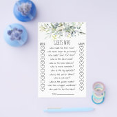 ブライダルシャワーゲーム推測の対象カード チラシ (シングル)