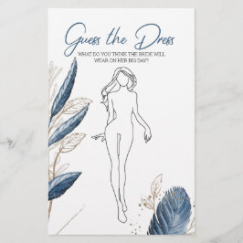 ブライダルシャワーゲーム推測ドレスカード チラシ