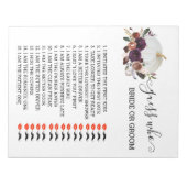 ブライダルシャワーゲーム推測誰が秋のカボチャ ノートパッド (正面)