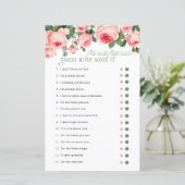 ブライダルシャワーゲーム推測誰が赤面バラを言った (スタンド正面)