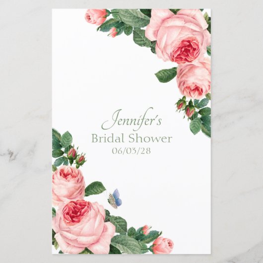 ブライダルシャワーゲーム推測誰が赤面バラを言った (裏面)