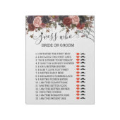 ブライダルシャワーゲーム推測誰ハロウィーン ノートパッド (回転)