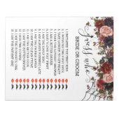 ブライダルシャワーゲーム推測誰ハロウィーン ノートパッド (正面)