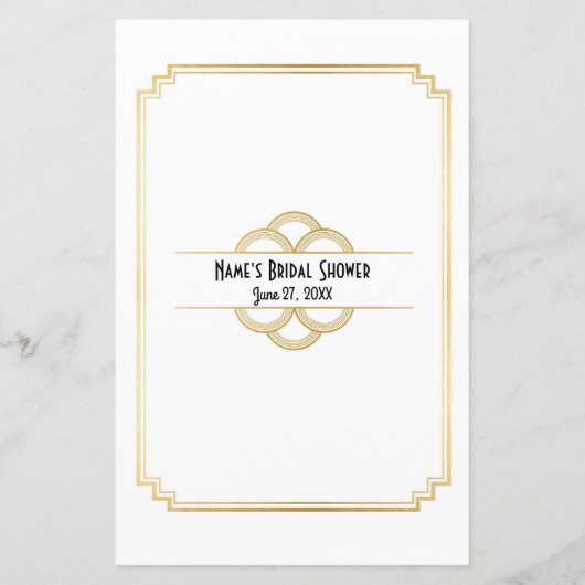 ブライダルシャワーゲーム日付の夜の提案アールデコ (裏面)