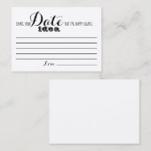 ブライダルシャワーゲーム日付アイディアカード プレイスカード (正面/裏面)