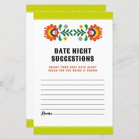ブライダルシャワーゲーム日付ナイト提案フェスタ (正面/裏面)