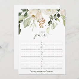 ブライダルシャワーゲーム有名なカップル – 有名なペア 招待状