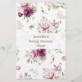 ブライダルシャワーゲーム牡丹ピンクはドレスを推測 チラシ (裏面)