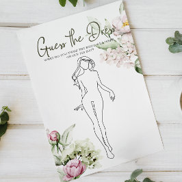 ブライダルシャワーゲーム牡丹ピンクはドレスを推測 チラシ