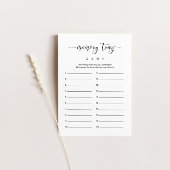 ブライダルシャワーゲーム用メモリのトレイ項目のゲームカード 招待状