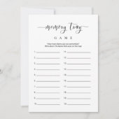 ブライダルシャワーゲーム用メモリのトレイ項目のゲームカード 招待状 (正面)