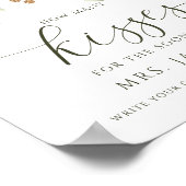 ブライダルシャワーゲーム白い緑のキスの数 ポスター (角)