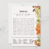 ブライダルシャワーゲーム秋カボチャ語検索ゲーム 案内状 (正面)