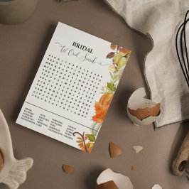 ブライダルシャワーゲーム秋カボチャ語検索ゲーム 案内状