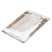 ブライダルシャワーゲーム素朴イン木とレースデザイン ノートパッド (アングル)