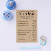 ブライダルシャワーゲーム素朴カードの上下 チラシ (シングル)